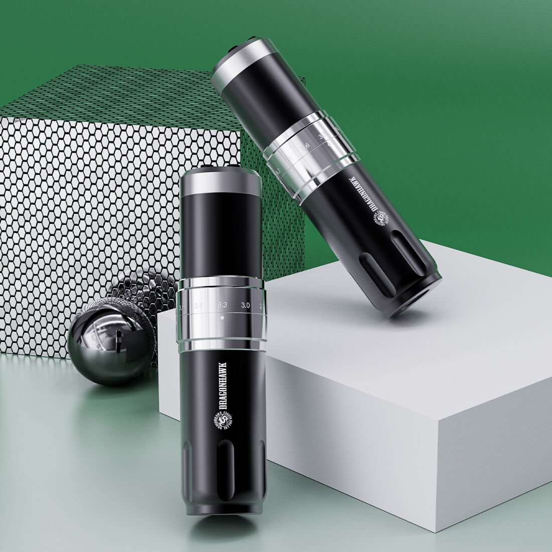 Dragonhawk Wireless Tattoo Pen Machine with 7 Stroke Length | Fold 3-2 Batteries