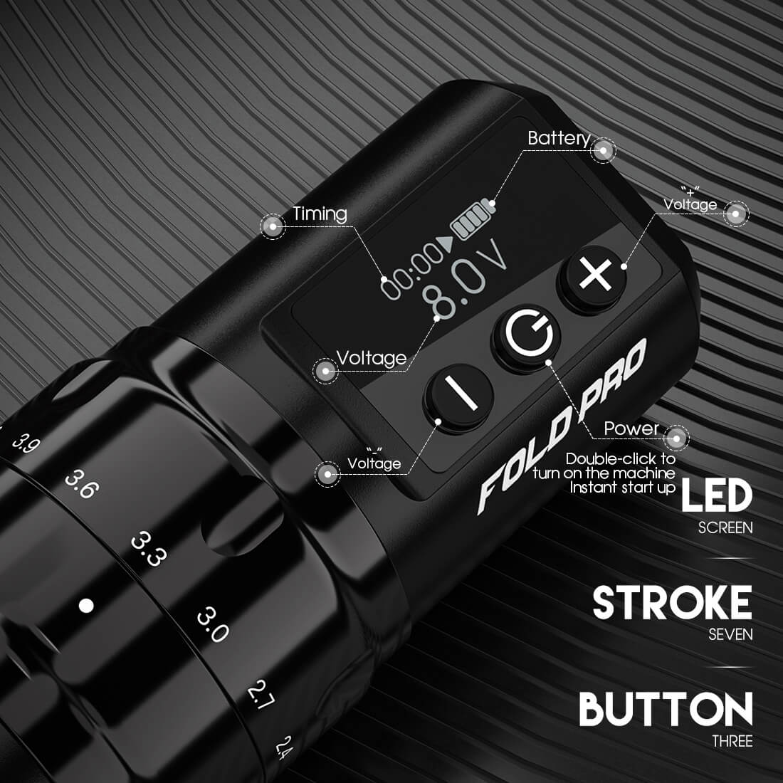 Dragonhawk ワイヤレスマシン Dragonhawk Wireless Tattoo Pen Machine with 4.0MM Stroke