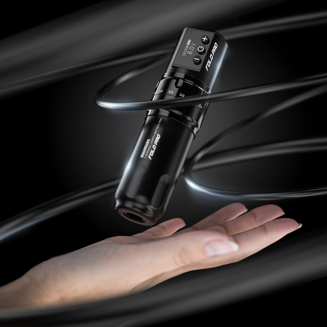 Dragonhawk Wireless Tattoo Pen Machine with 7 Stroke Lengths | Fold Pro (2 Batteries ver.)