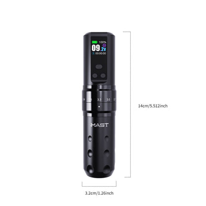 Dragonhawk Wireless Tattoo Pen Machine 2.4-4.2MM Strokes Length | Mast Fold 2 Pro